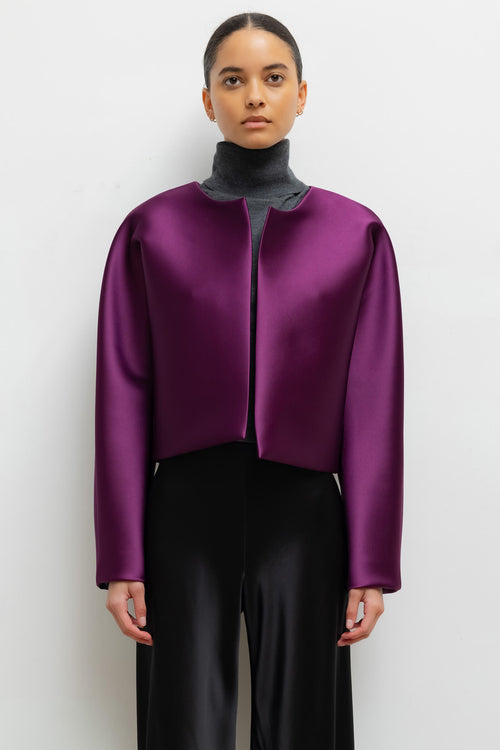 Bobbi Crop Jacket - Aubergine - Image 1