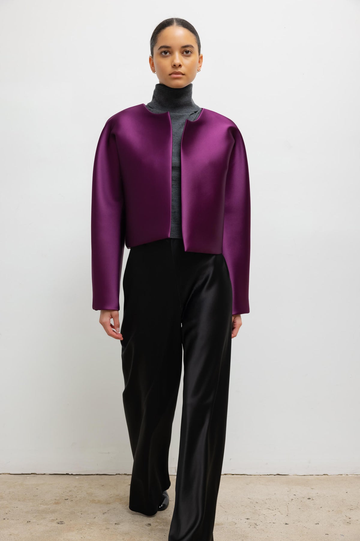 Bobbi Crop Jacket - Aubergine - Image 4