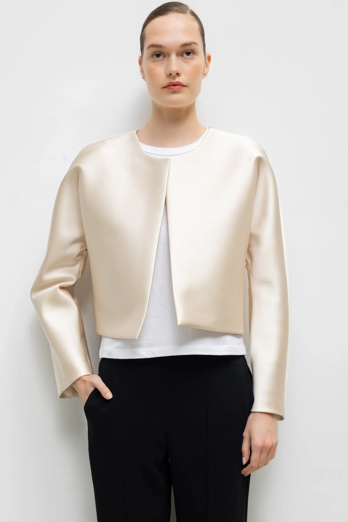 Pre-Order: Bobbi Crop Jacket - Champagne - Image 1