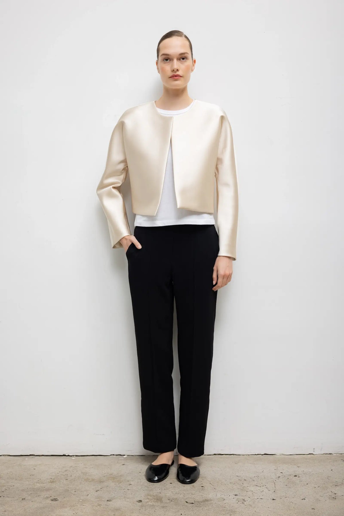 Pre-Order: Bobbi Crop Jacket - Champagne - Image 3