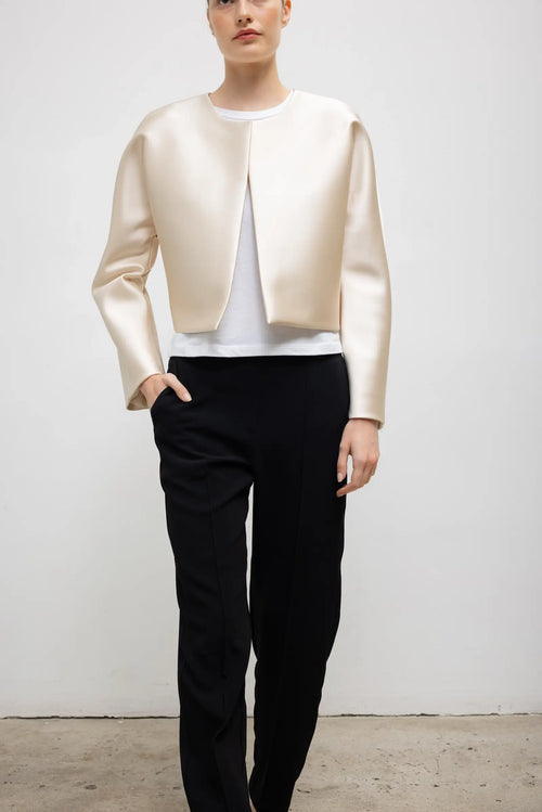 Pre-Order: Bobbi Crop Jacket - Champagne - Image 5