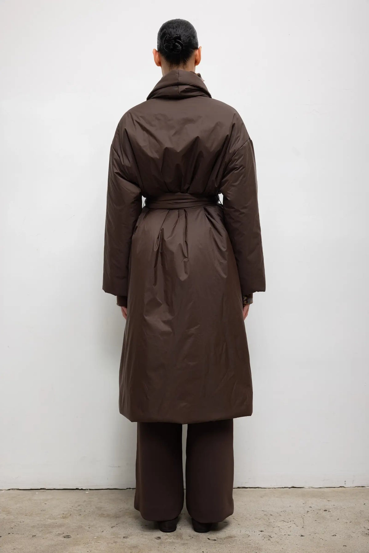 Pre-Order: Bo Puffer Shawl Coat - Chocolate - Image 6