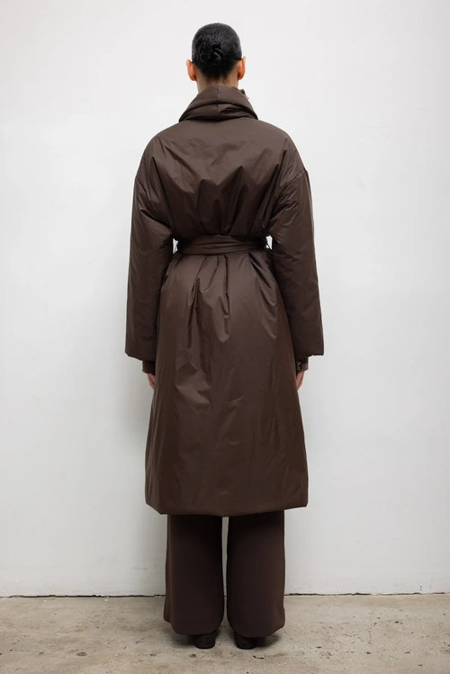Pre-Order: Bo Puffer Shawl Coat - Chocolate - Image 6