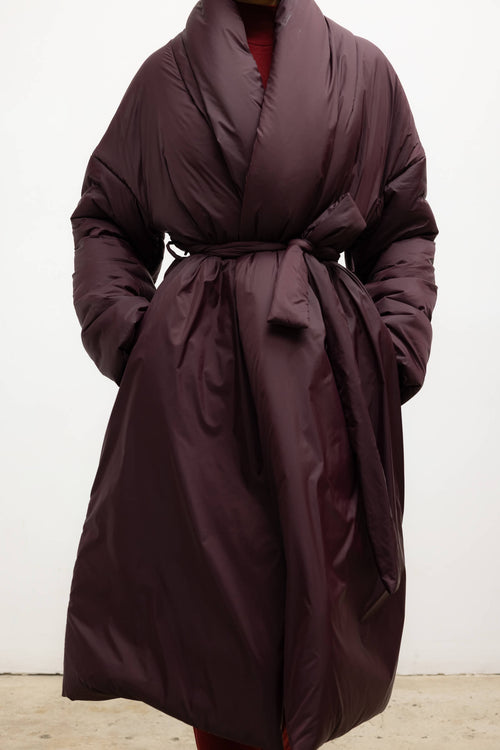 Bo Shawl Puffer Coat - Bordeaux - Image 4
