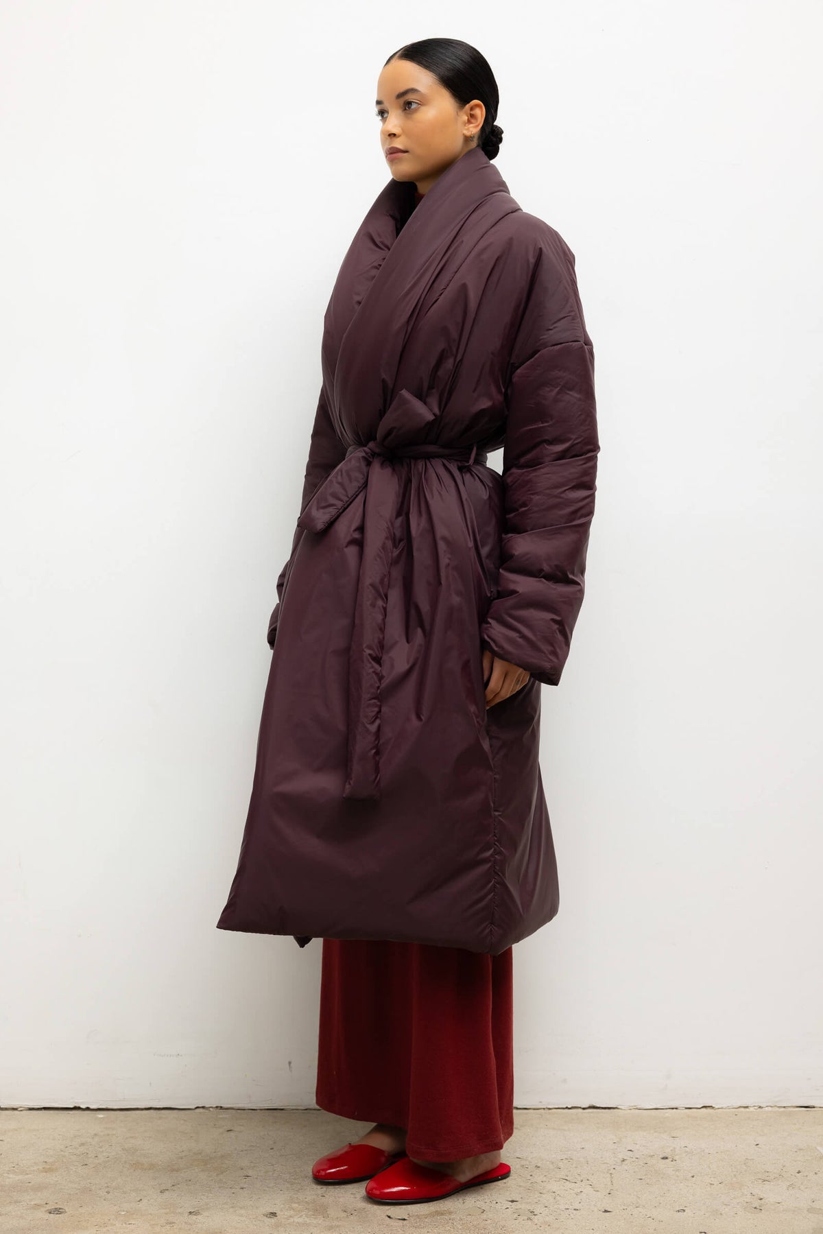 Bo Shawl Puffer Coat - Bordeaux - Image 6