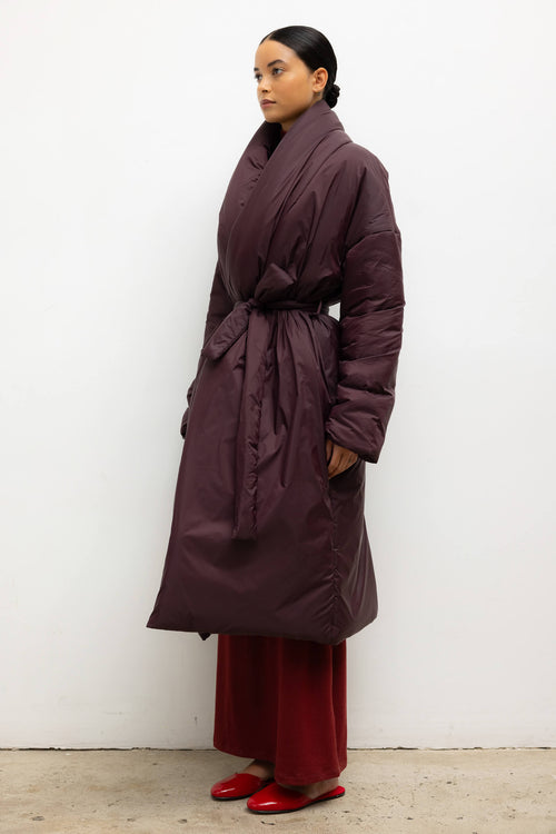Bo Shawl Puffer Coat - Bordeaux - Image 6