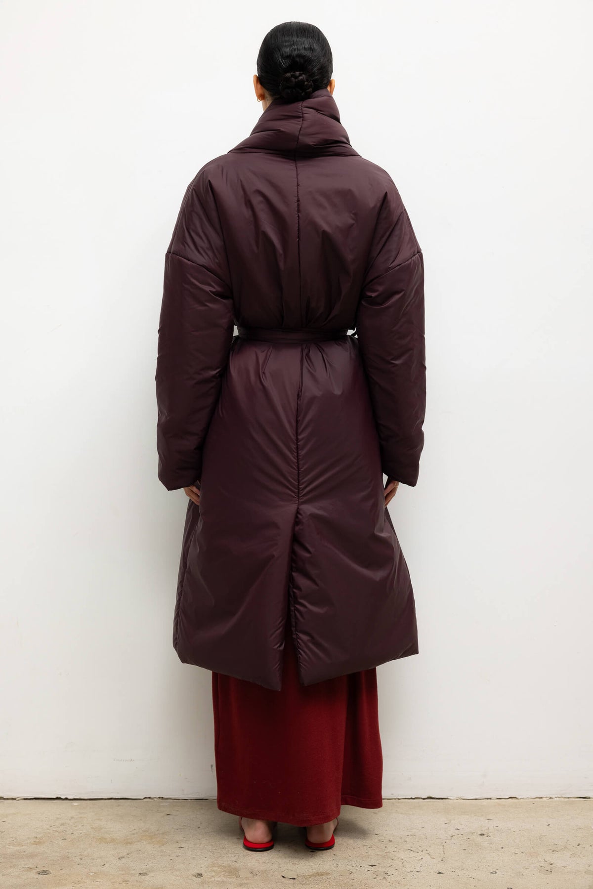 Bo Shawl Puffer Coat - Bordeaux - Image 7
