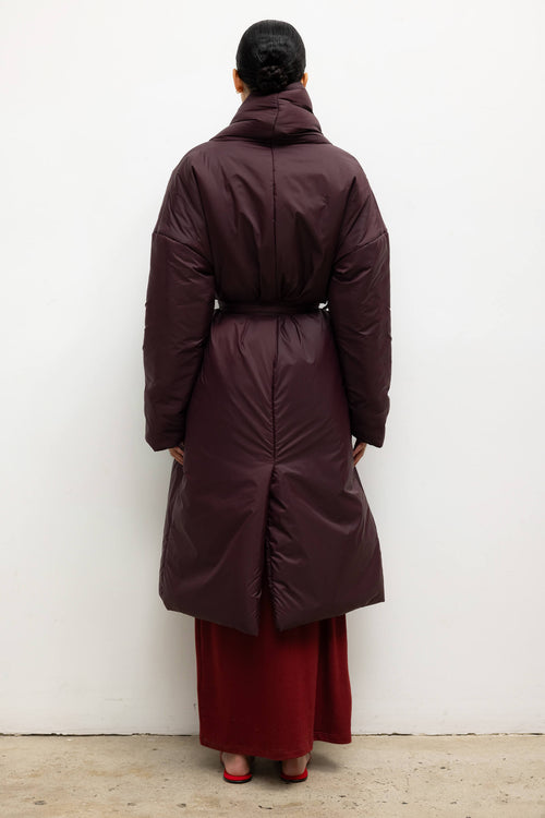 Bo Shawl Puffer Coat - Bordeaux - Image 7