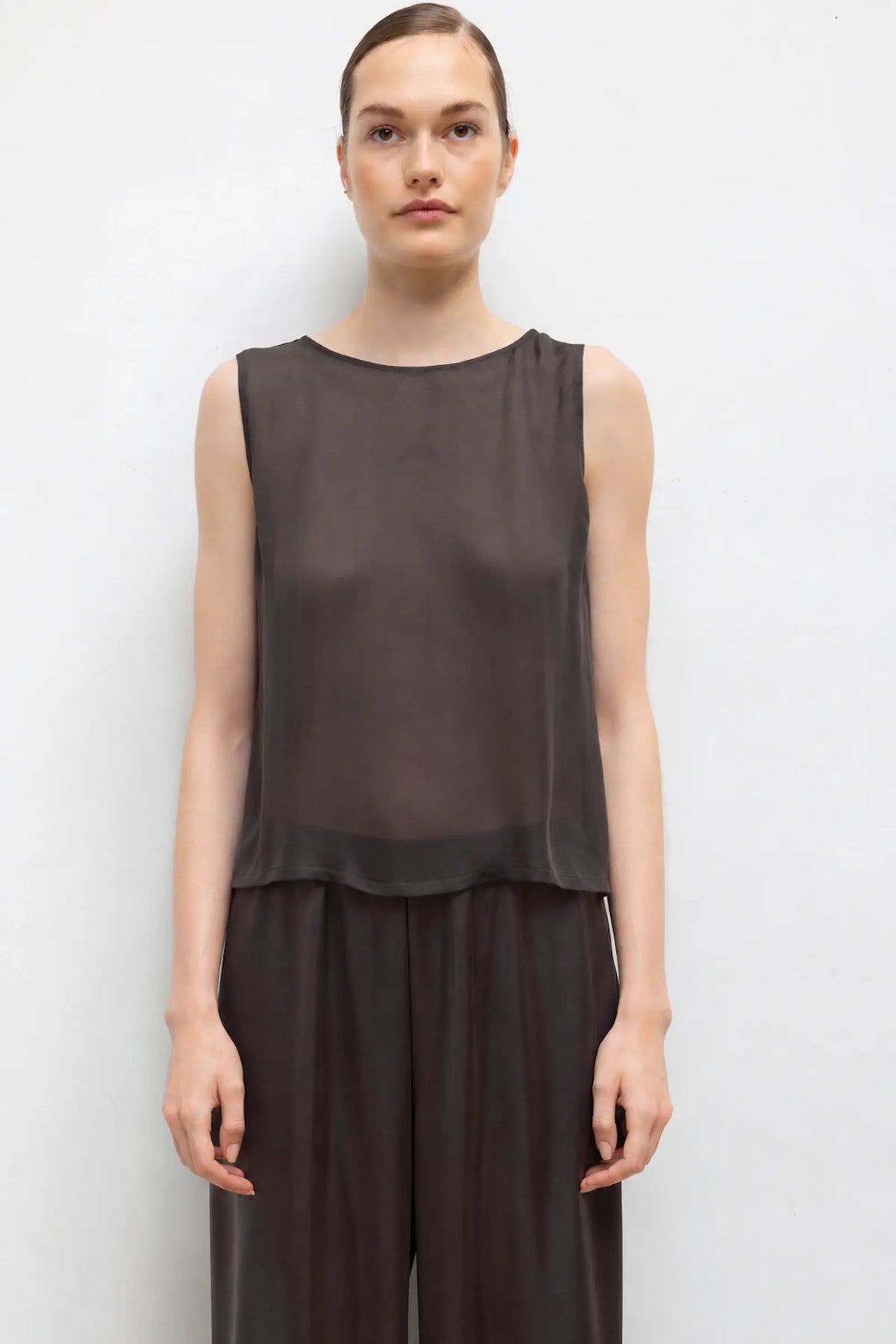 Pre-Order: Farrah Sleeveless Top - Slate - Image 1