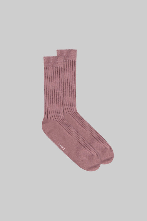 James Rib Socks - Dusty Rose - Image 1