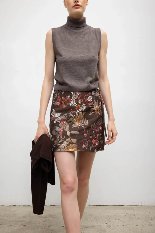 James Sleeveless Turtleneck - Chocolate Melange - Image 5