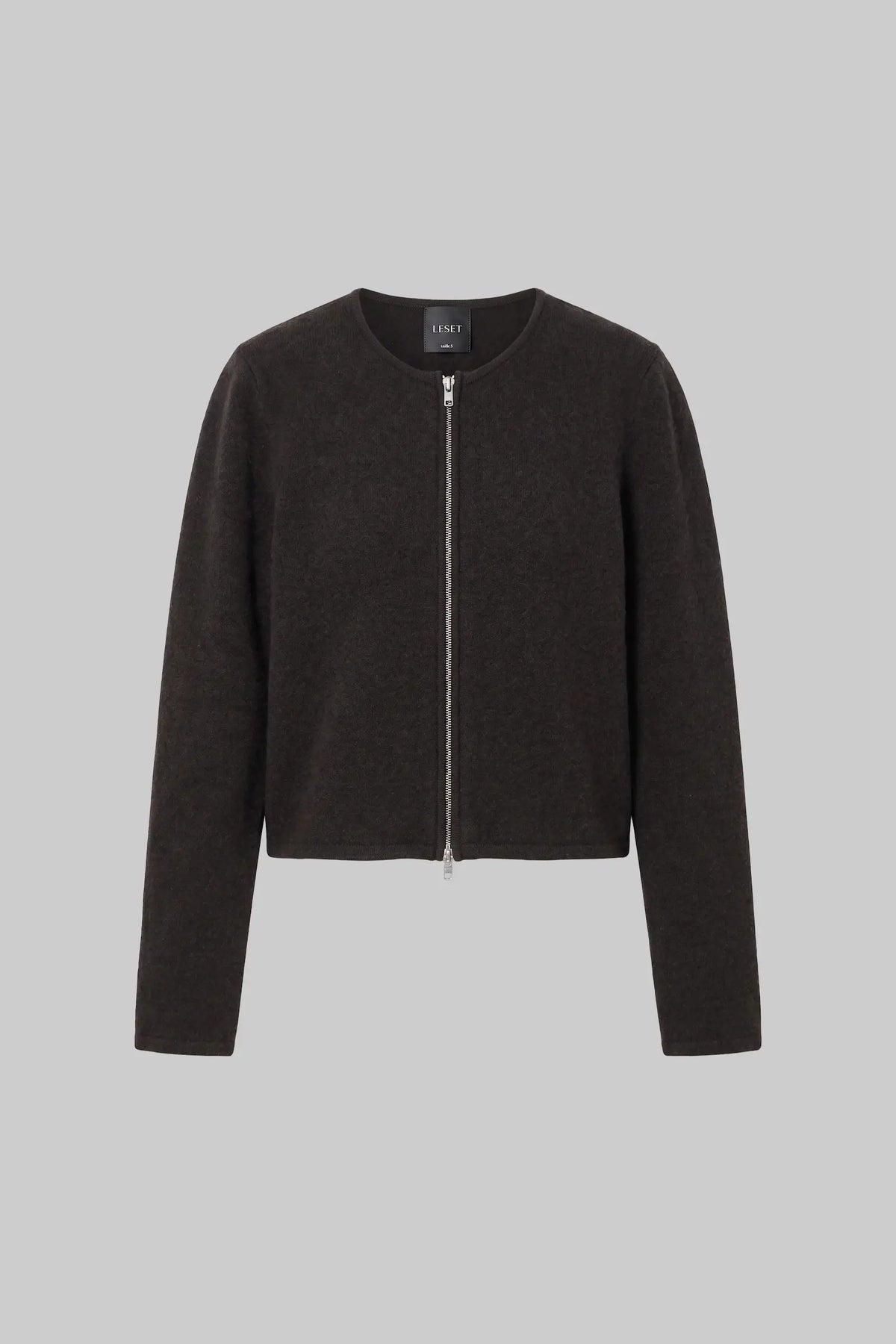 Jesse Zip Cardigan - Chocolate - Image 2