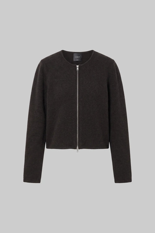 Jesse Zip Cardigan - Chocolate - Image 2
