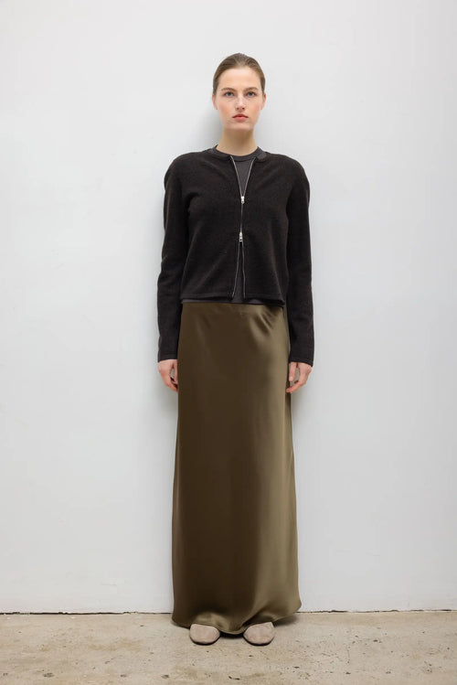 Jesse Zip Cardigan - Chocolate - Image 3