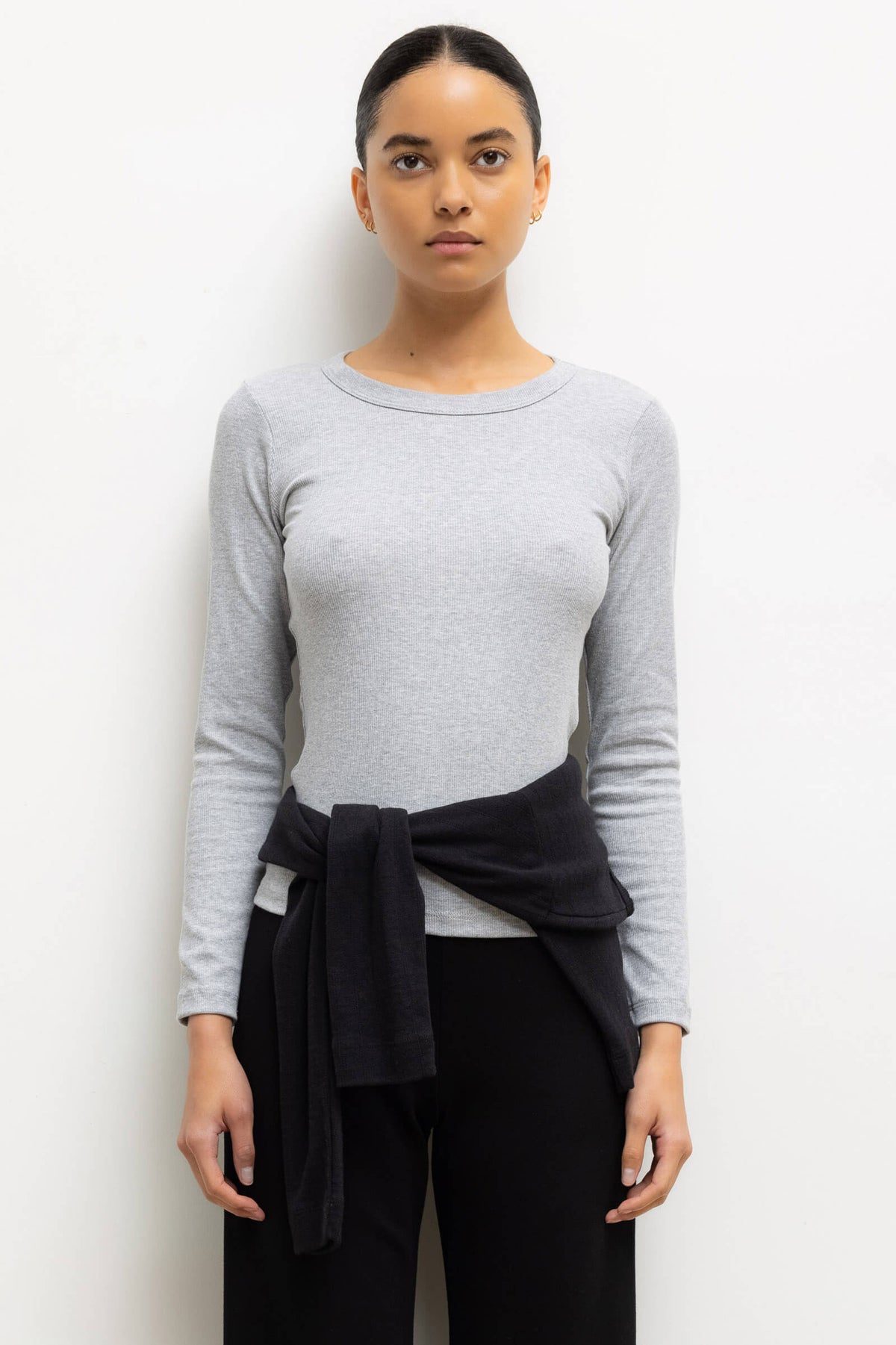 Kelly Slim Fit Long Sleeve - Heather Grey - Image 1