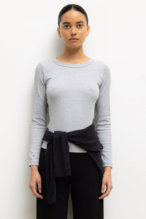 Kelly Slim Fit Long Sleeve - Heather Grey - Image 1