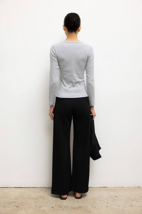 Kelly Slim Fit Long Sleeve - Heather Grey - Image 6