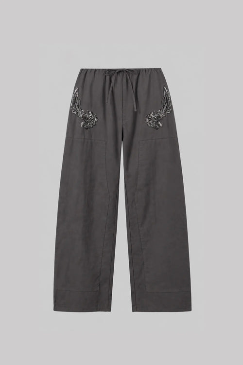 Kyoto Embroidered Carpenter Pant - Slate - Image 2