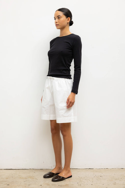 Pointelle Slim Fit Long Sleeve - Black - Image 6