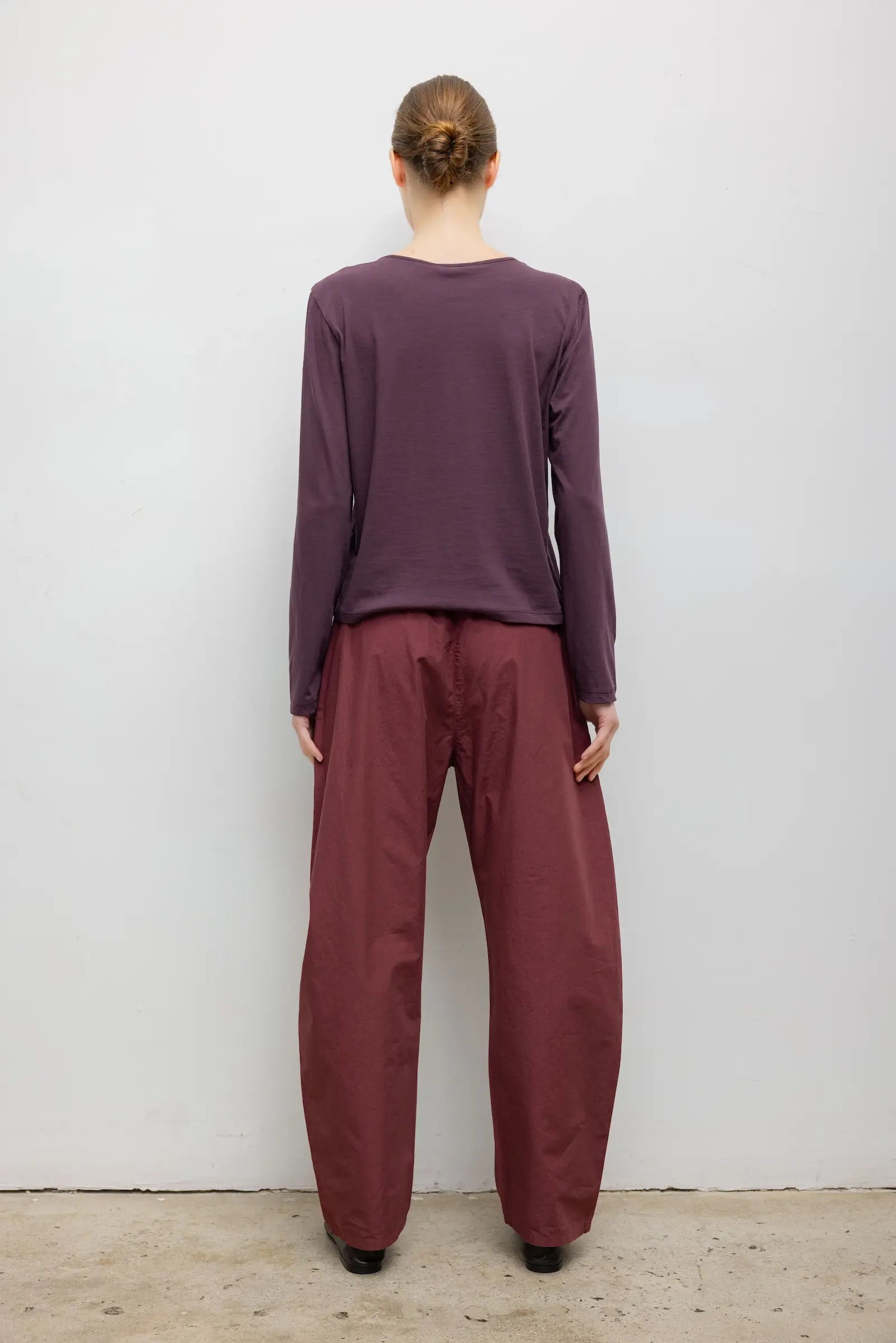 Kyoto Drawstring Pant - Maroon - Image 4
