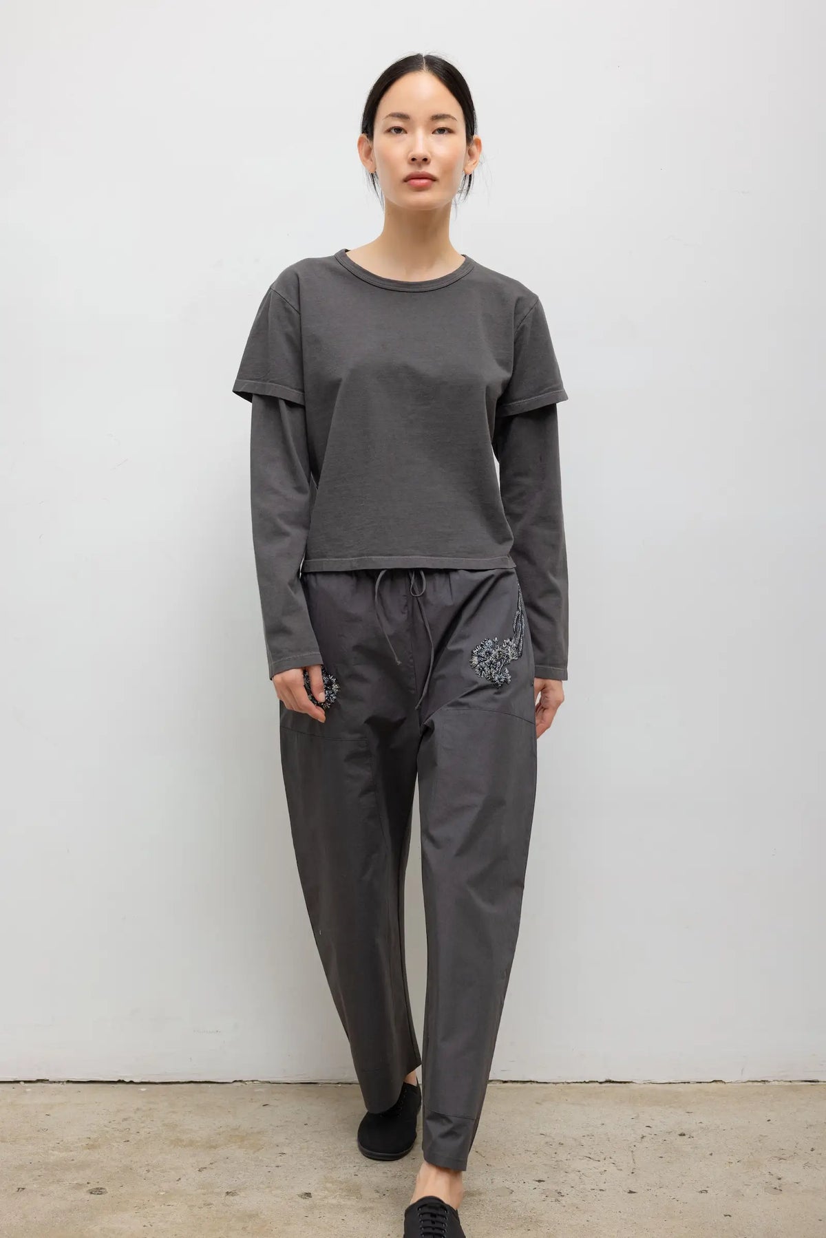 Kyoto Embroidered Carpenter Pant - Slate - Image 3
