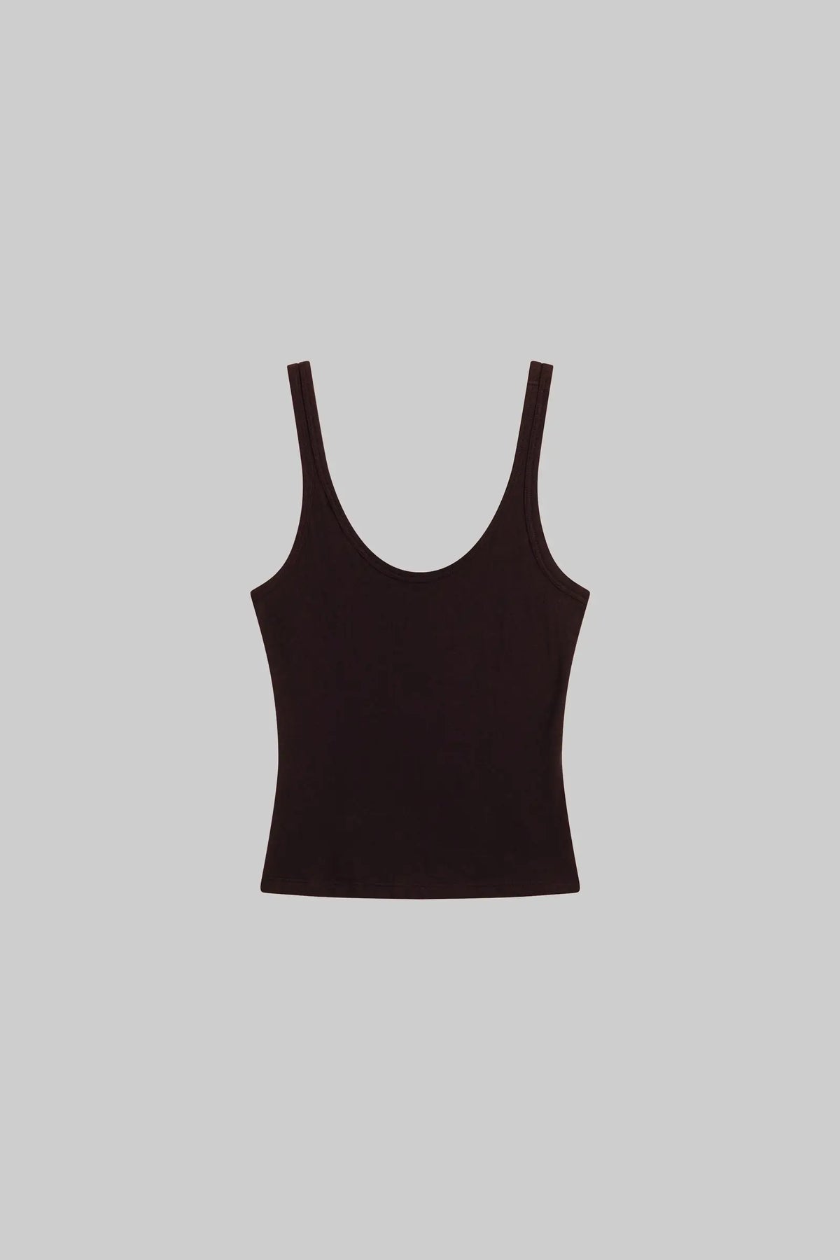 Laura Scoop Neck Tank - Chocolate - Image 2