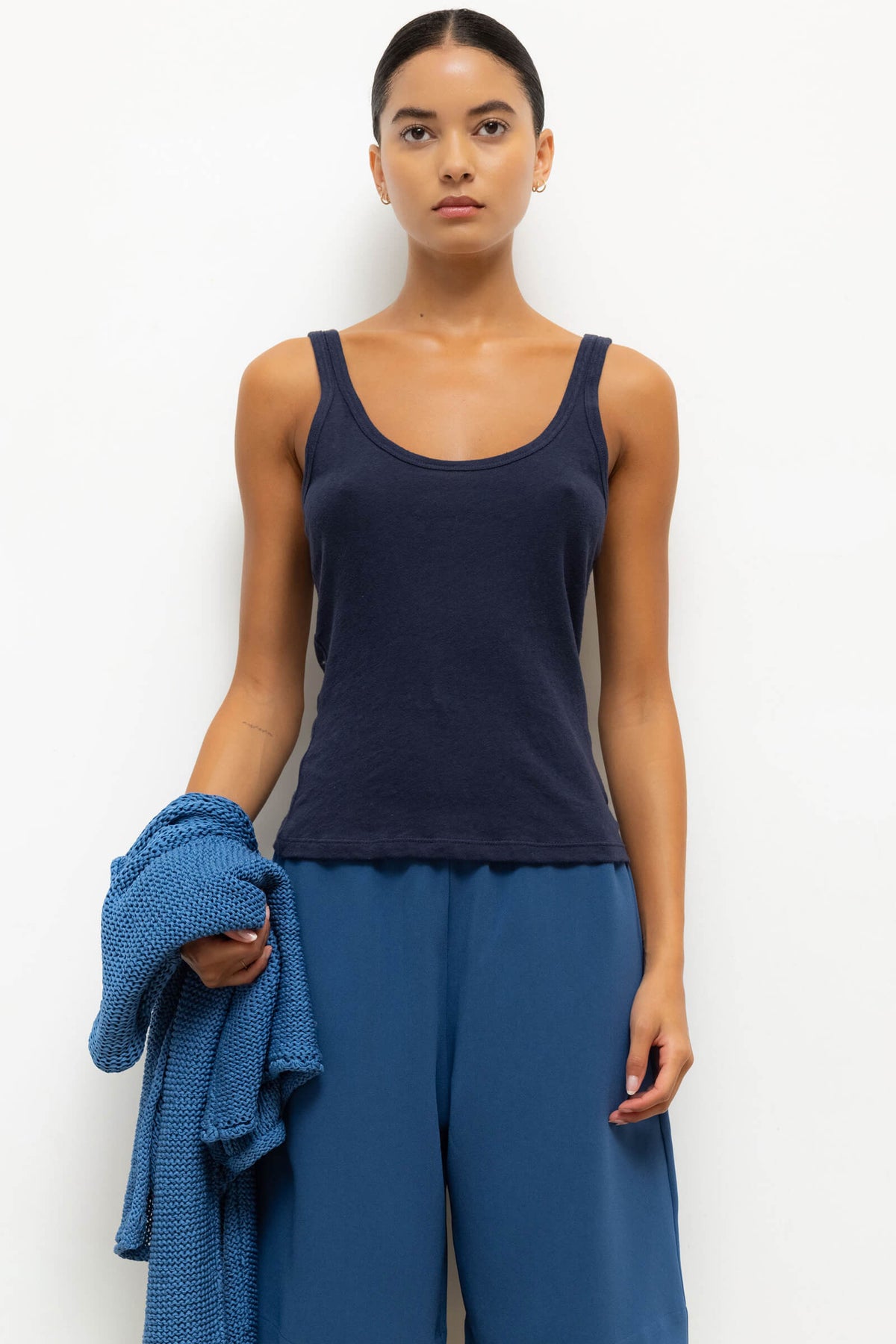Laura Scoop Neck Tank - Midnight - Image 1