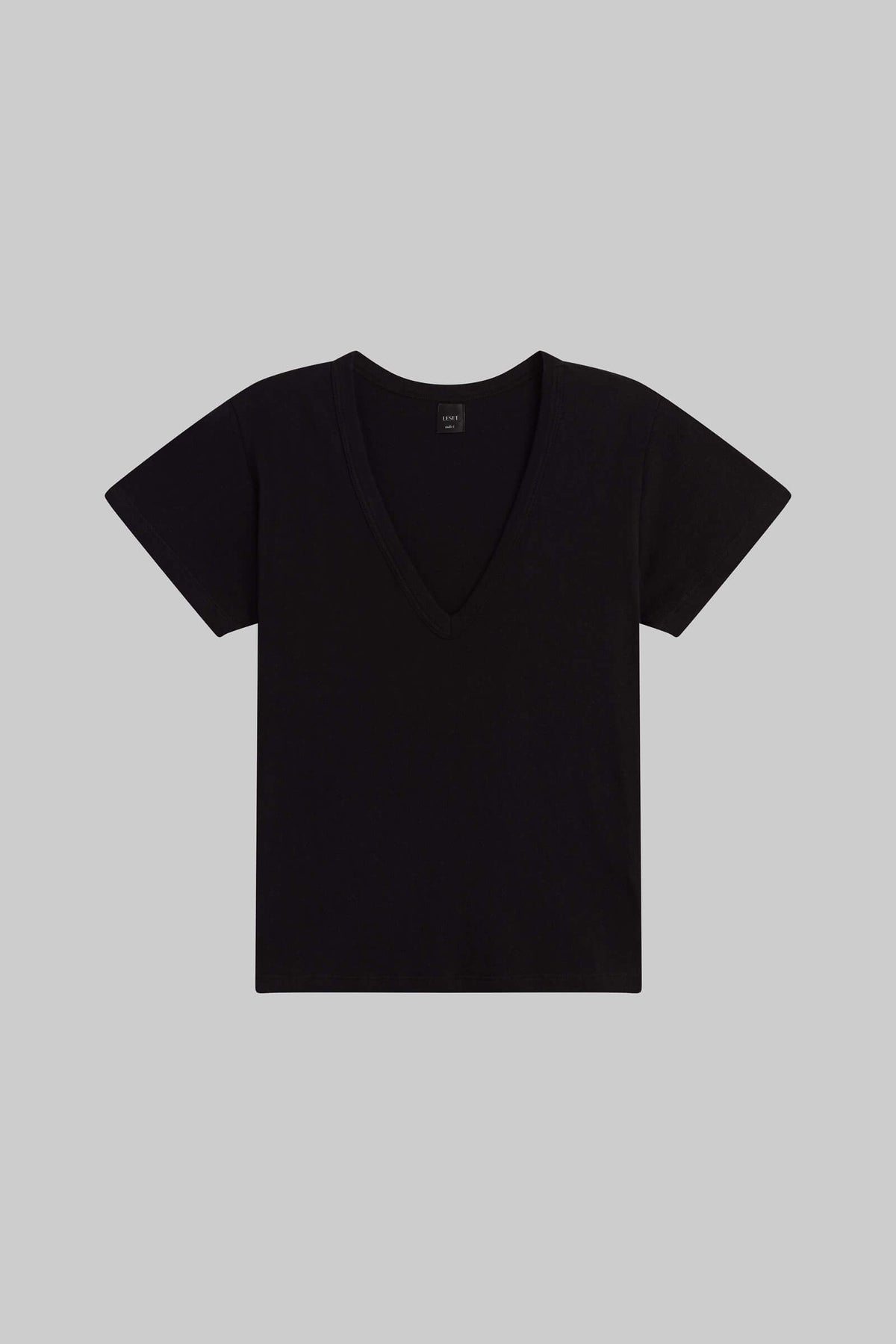 Laura V Neck Tee - Black - Image 2