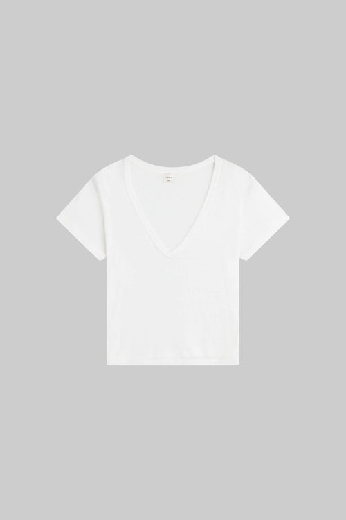 Laura V Neck Tee - White - Image 2