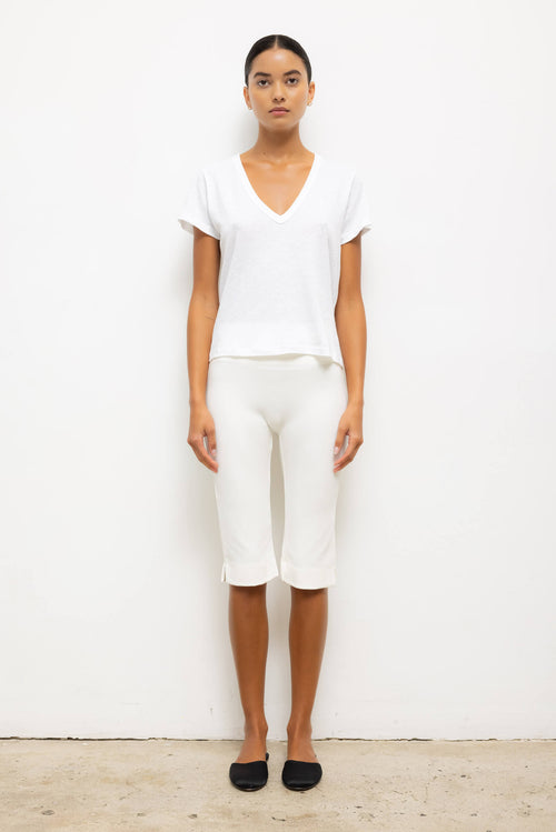Laura V Neck Tee - White - Image 3