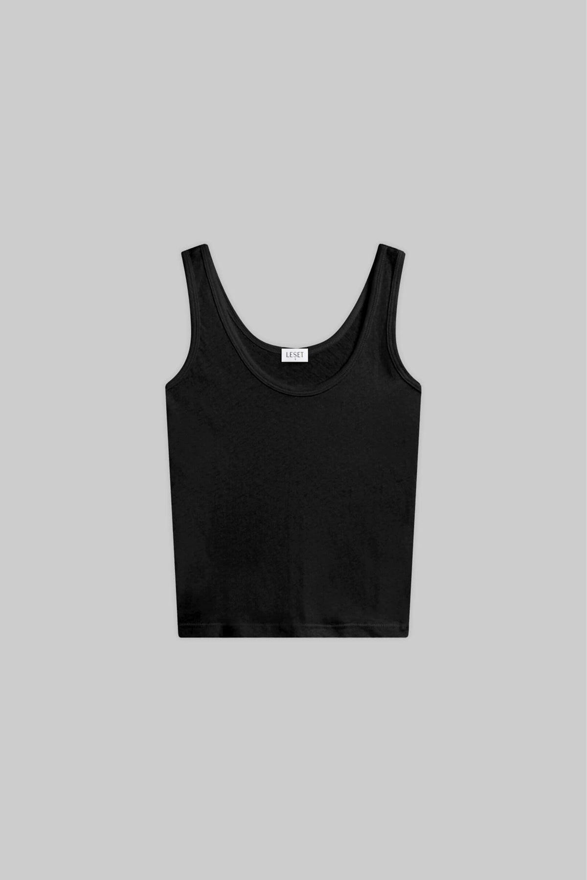 Laura Scoop Neck Tank - Black - Image 2