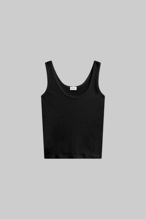 Laura Scoop Neck Tank - Black - Image 2