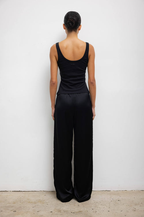 Laura Scoop Neck Tank - Black - Image 6