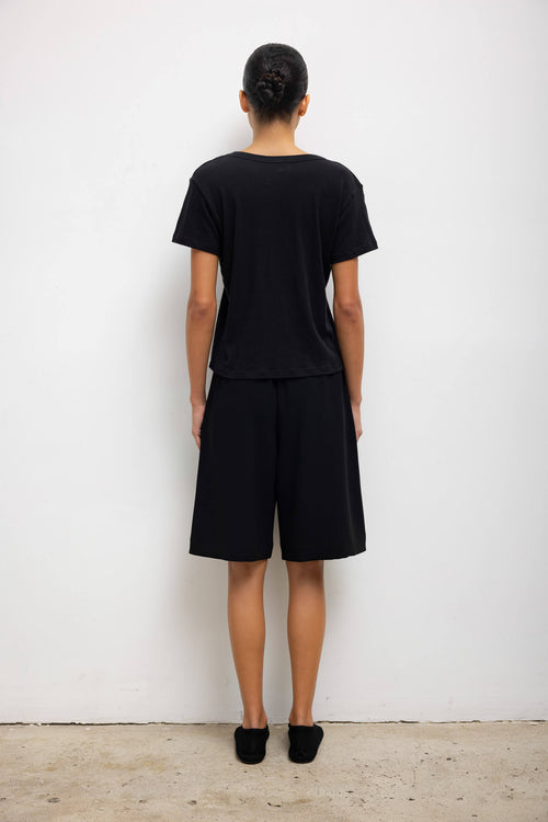 Laura V Neck Tee - Black - Image 7