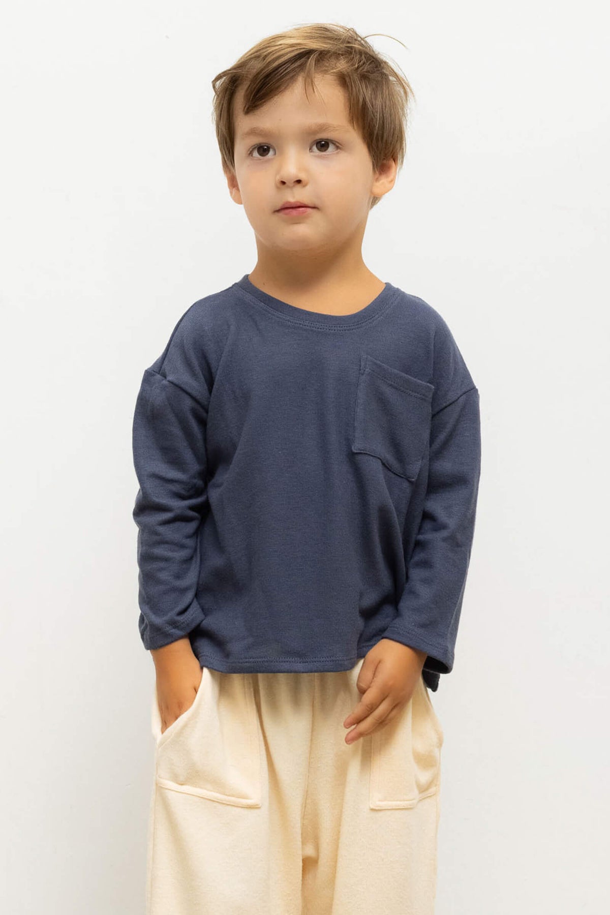 Lauren Bebe Long Sleeve Pocket Tee - Marine - Image 1