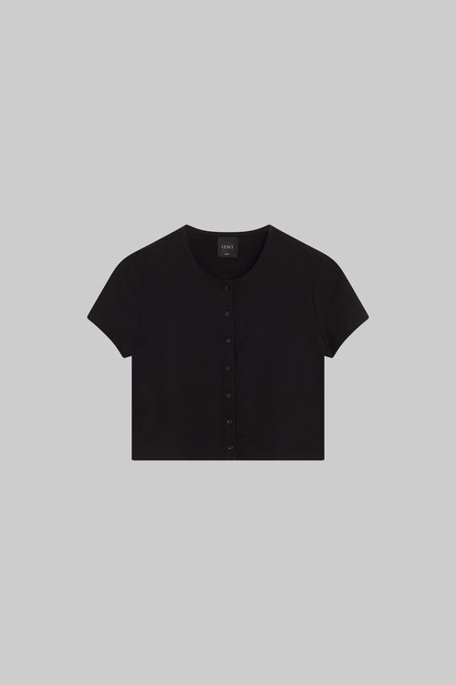 Lauren Short Sleeve Cardigan - Black - Image 2