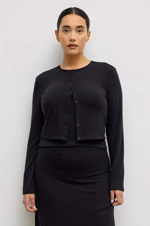 Lauren Crop Cardigan - Black - Image 8