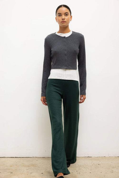Lauren Crop Cardigan - Charcoal - Image 4