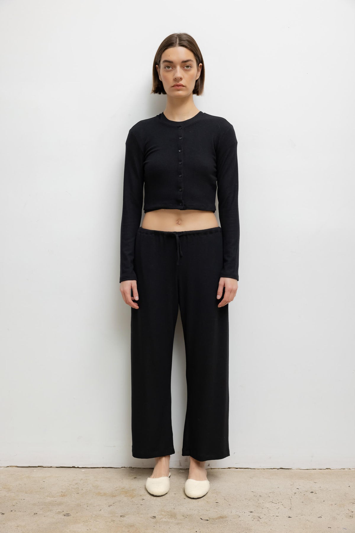 Lauren Crop Drawstring Pant - Black - Image 1