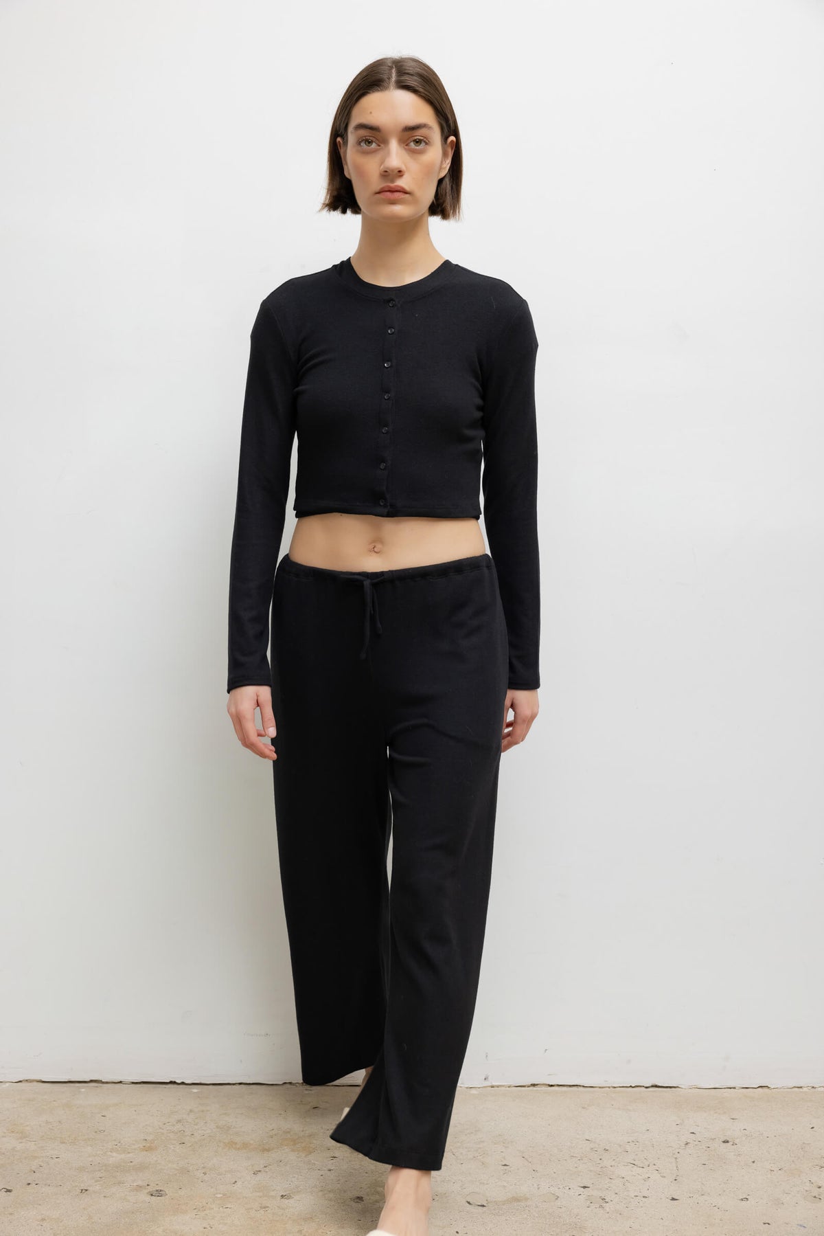 Lauren Crop Drawstring Pant - Black - Image 3
