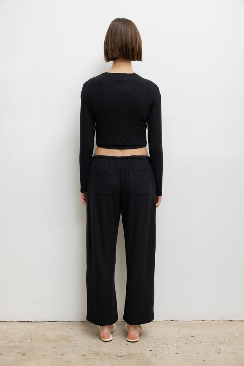Lauren Crop Drawstring Pant - Black - Image 6