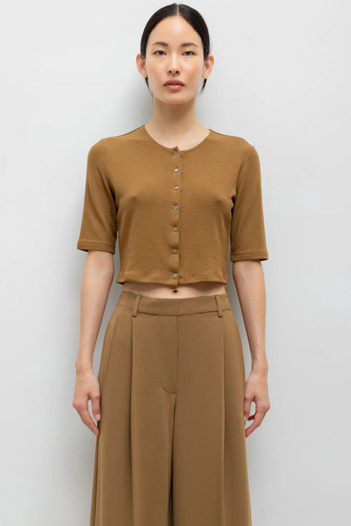 Lauren Mid Sleeve Cardigan - Tortoise - Image 1