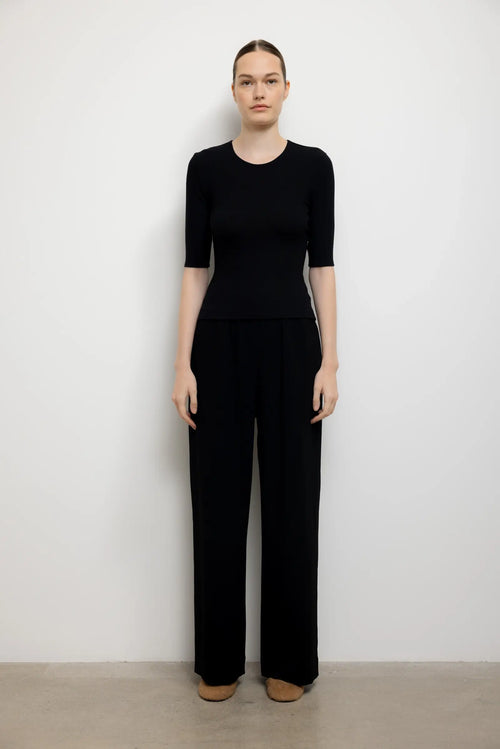 Lauren Mid Sleeve Tee - Black - Image 3