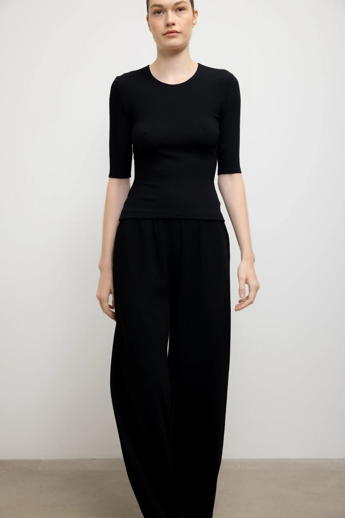 Lauren Mid Sleeve Tee - Black - Image 5