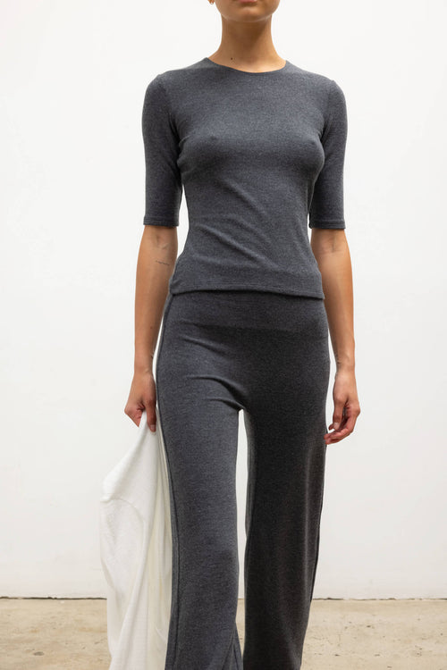 Lauren Mid Sleeve Tee - Charcoal - Image 5
