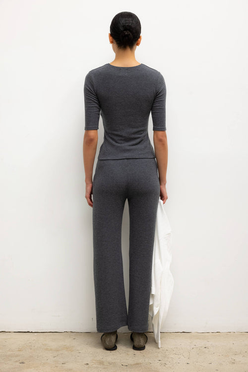 Lauren Mid Sleeve Tee - Charcoal - Image 7