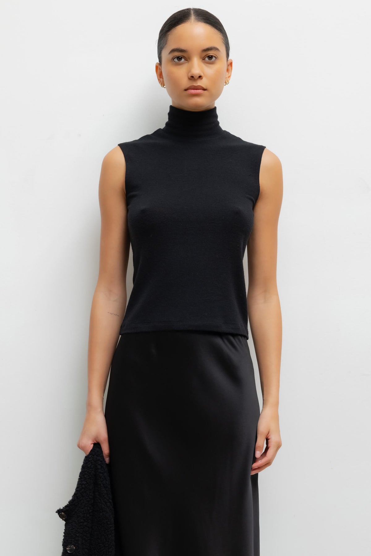 Lauren Sleeveless Turtleneck - Black - Image 1
