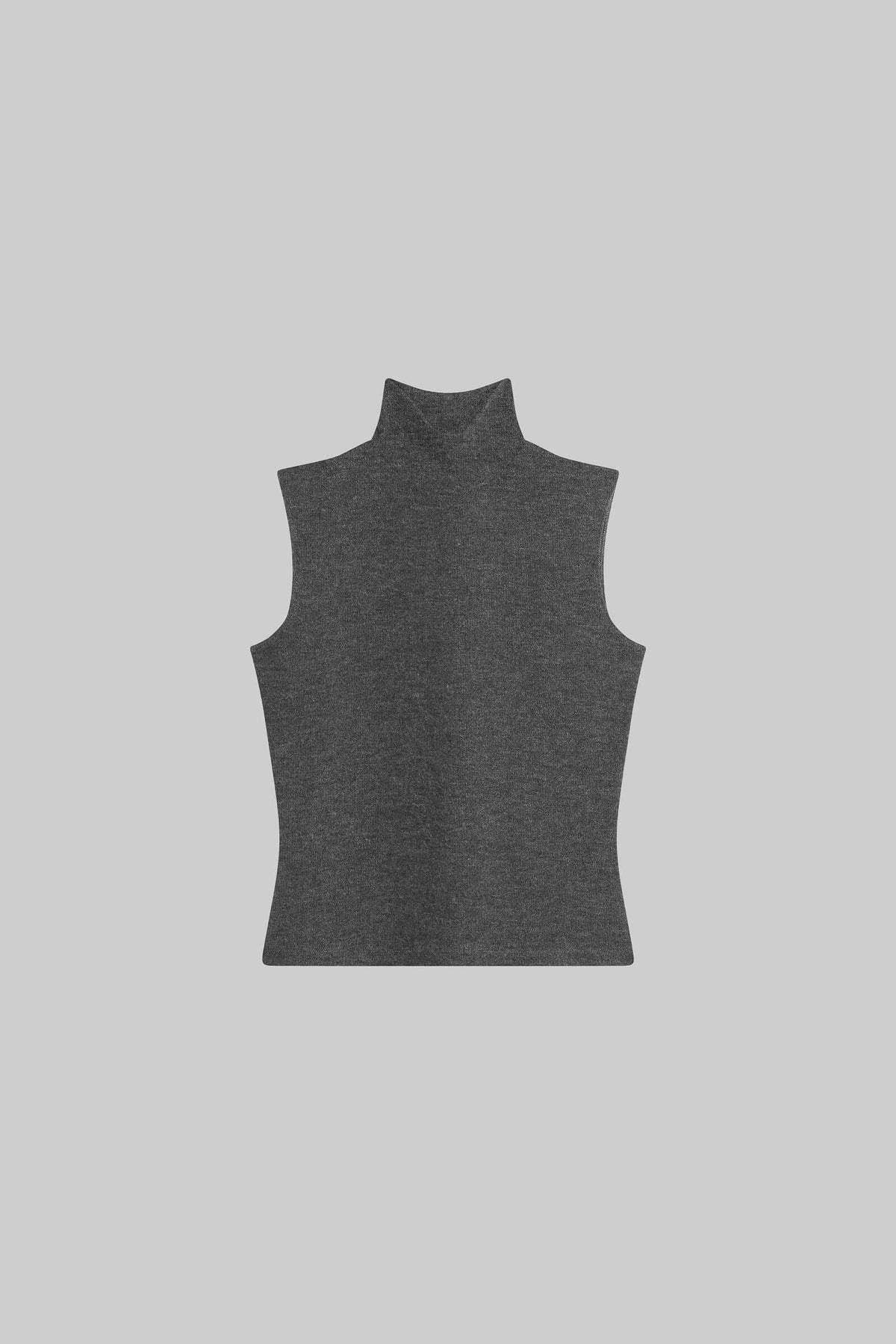 Lauren Sleeveless Turtleneck - Charcoal - Image 2