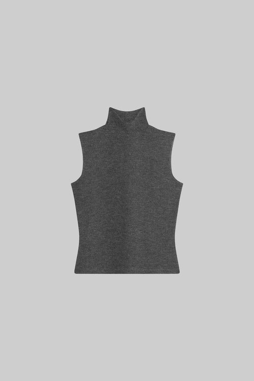 Lauren Sleeveless Turtleneck - Charcoal - Image 2