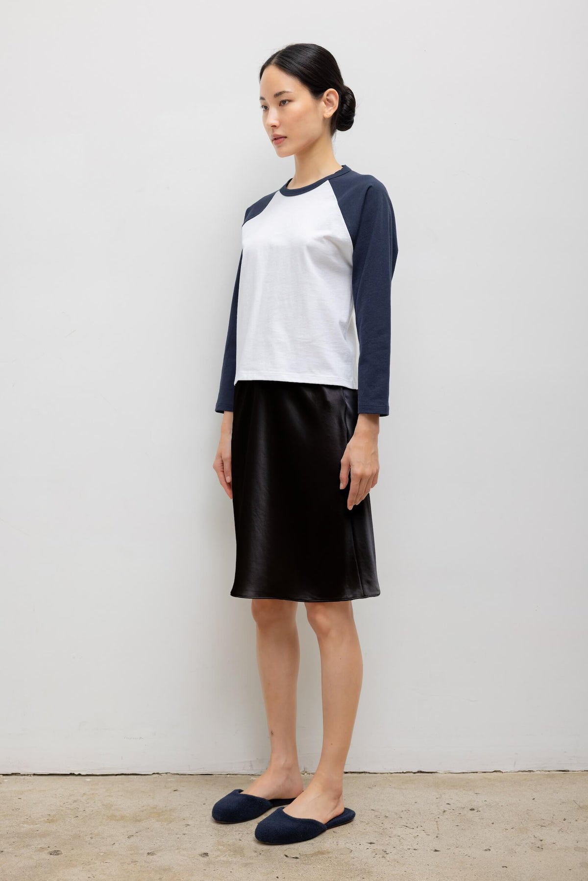 The Margo Long Sleeve Baseball Tee - White Midnight - Image 5